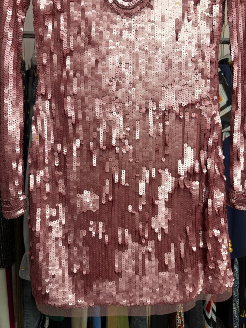 LoveShackFancy Devers Keyhole-Front Sequined Mini Dress. Size 2 - Picture 8 of 13